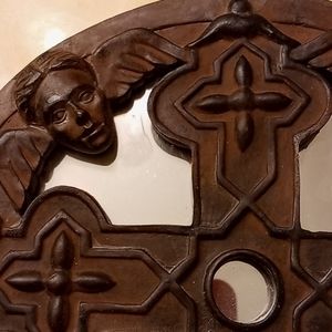 Circular Angels and Cross Accent. 8 Inches.